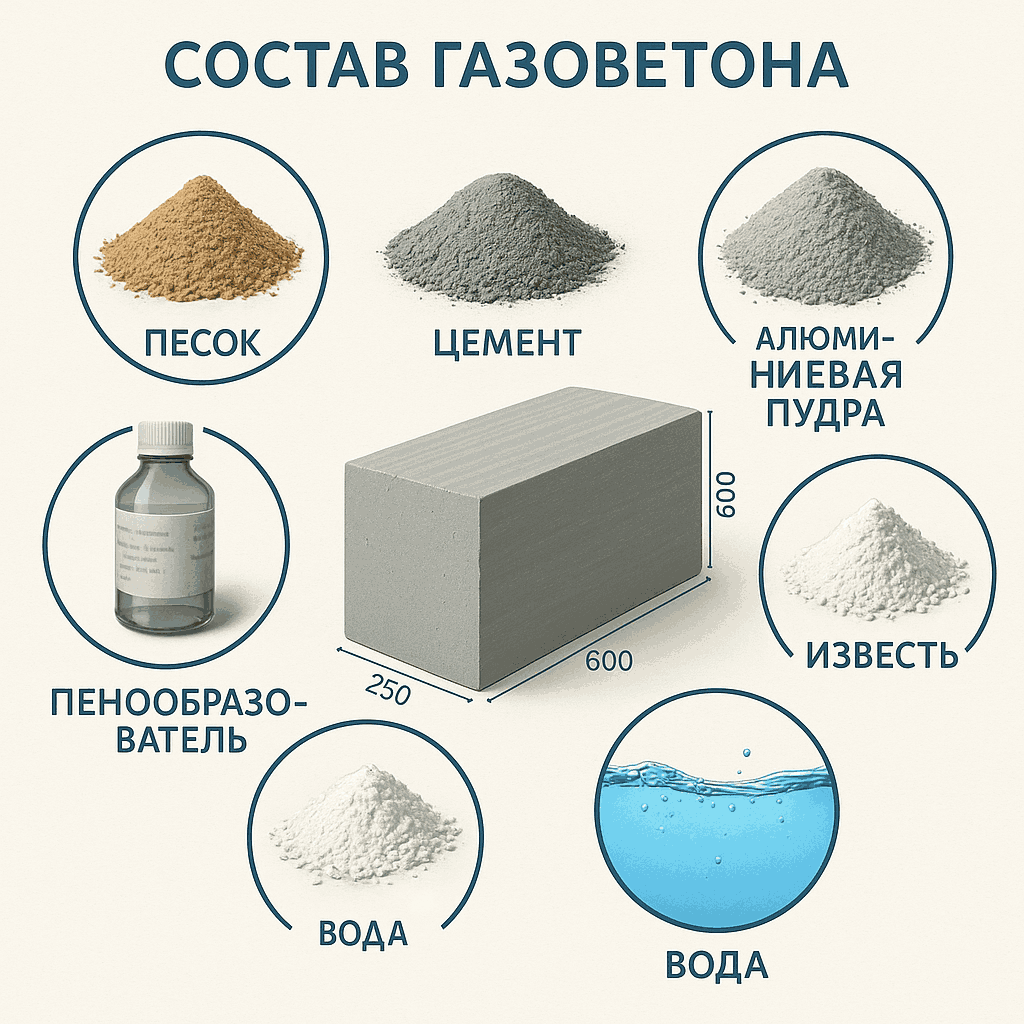 Состав газобетона