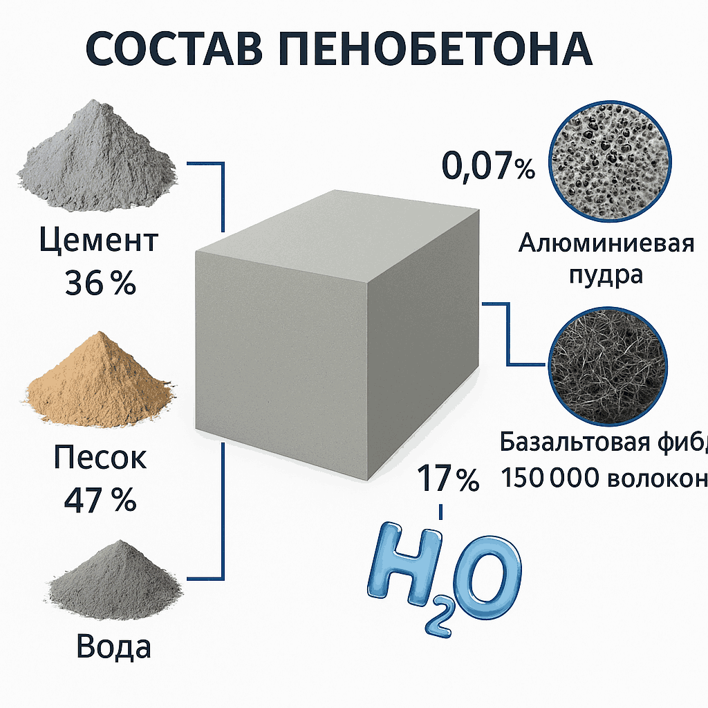 Состав пенобетона